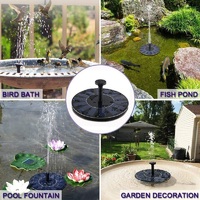 Solar Powered Water Fountain Bird Bath Pond Outdoor Floating Feature