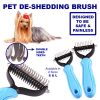 Deshedding Grooming Pet Brush Tool Dematting Cat Dog Hair Massaging Fur Removal