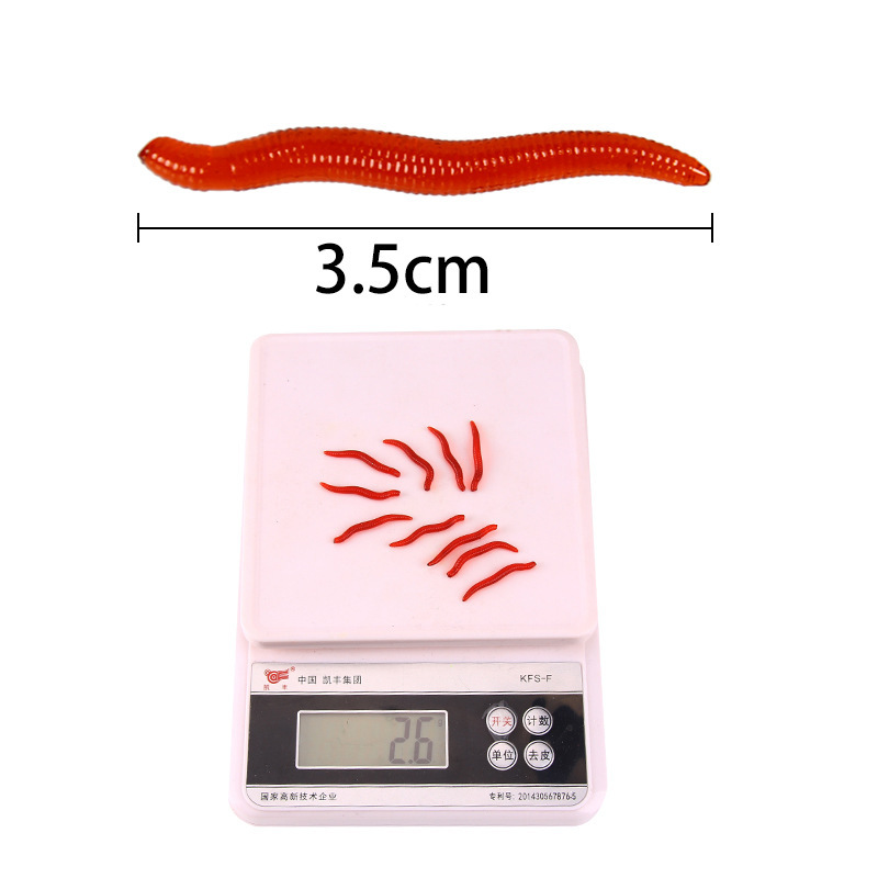 50PCS Bloodworm Soft Plastic Lure Fishing Worm Bait Red Bloodworms Whiting  Bream