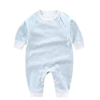 Baby Romper Jumpsuit Cute Kids Overall Clothes Babies Long Sleeve Onesie (Baby Blue)