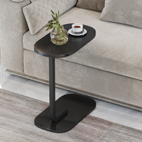 Side Table Wooden End Table Bedside Sofa Table (Black)