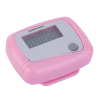 Mini Portable Pedometer LCD Running Step Foot Distance Counter Tracker Clip (Pink)