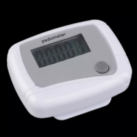 Mini Portable Pedometer LCD Running Step Foot Distance Counter Tracker Clip (White)