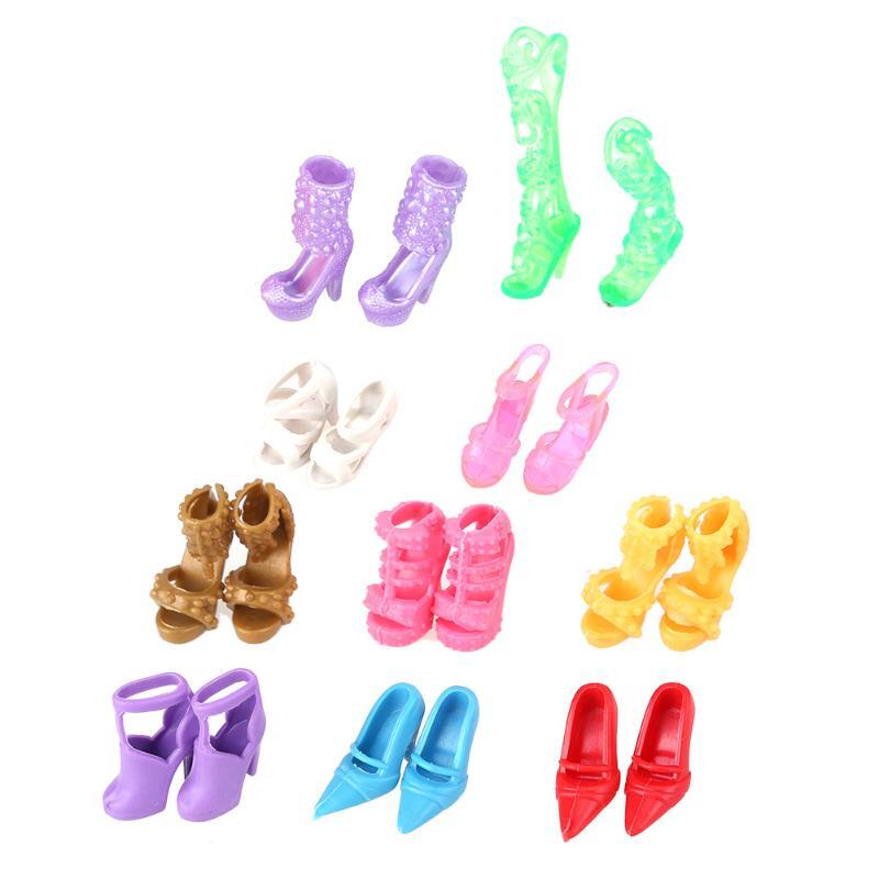 12 Pairs Fashion Barbie Shoes High Heel Shoes Sandals Colourful Assorted Shoes