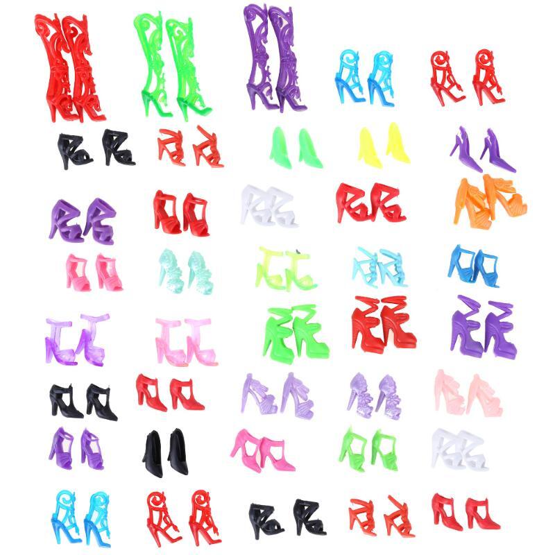 12 Pairs Fashion Barbie Shoes High Heel Shoes Sandals Colourful Assorted Shoes