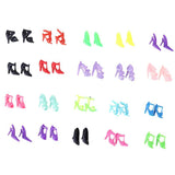 12 Pairs Fashion Barbie Shoes High Heel Shoes Sandals Colourful Assorted Shoes