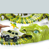 240PCS Kids Electric Car Toy Fun Education Assemble Dinosaur Racing Track