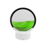 Sand Art 3D Quick Sand Moving Lamp Round Glass LED Table Light (Green)