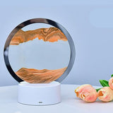 Sand Art 3D Quick Sand Moving Lamp Round Glass LED Table Light (Orange)