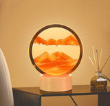 Sand Art 3D Quick Sand Moving Lamp Round Glass LED Table Light (Orange)