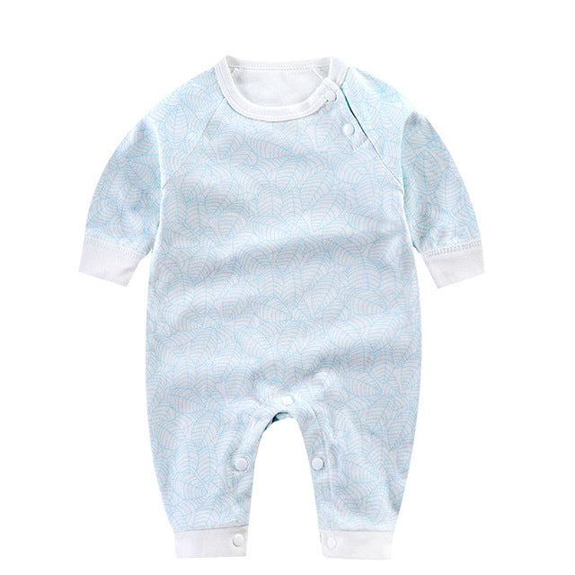 Baby Romper Jumpsuit Cute Kids Overall Clothes Babies Long Sleeve Onesie (Baby Blue)