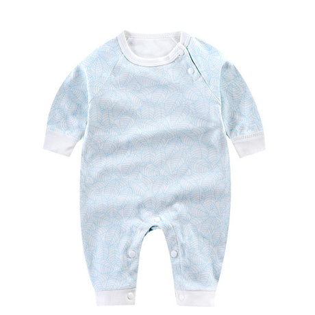 Baby Romper Jumpsuit Cute Kids Overall Clothes Babies Long Sleeve Onesie (Baby Blue)