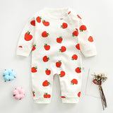 Baby Romper Jumpsuit Cute Kids Overall Clothes Babies Long Sleeve Onesie (Strawberry)