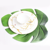 4PC Monstera Leaf Placemat Plate Coasters Artificial 46cm