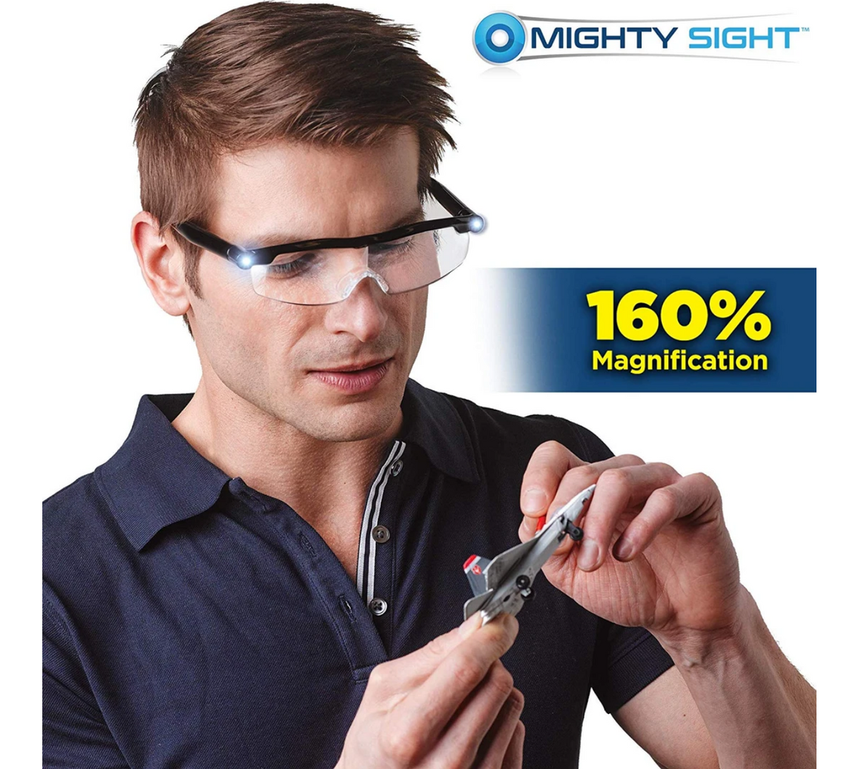 Mighty Sight Magnifying Glasses with LED Light Lens