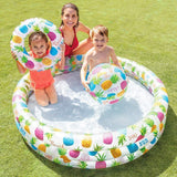 Intex Pineapple Splash Pool Set Inflatable Baby Swimming Pool With Ball And Float