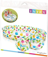 Intex Pineapple Splash Pool Set Inflatable Baby Swimming Pool With Ball And Float