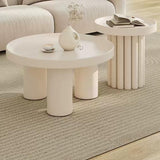 Pillar Side Table Fluted Drum Round Table