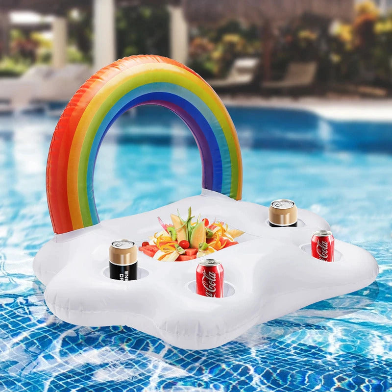 Rainbow Ice Pool Float Cup Drink Holder For Swimming Pool Water Party