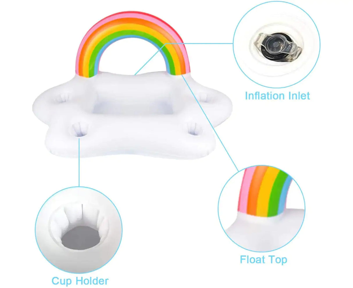 Rainbow Ice Pool Float Cup Drink Holder For Swimming Pool Water Party