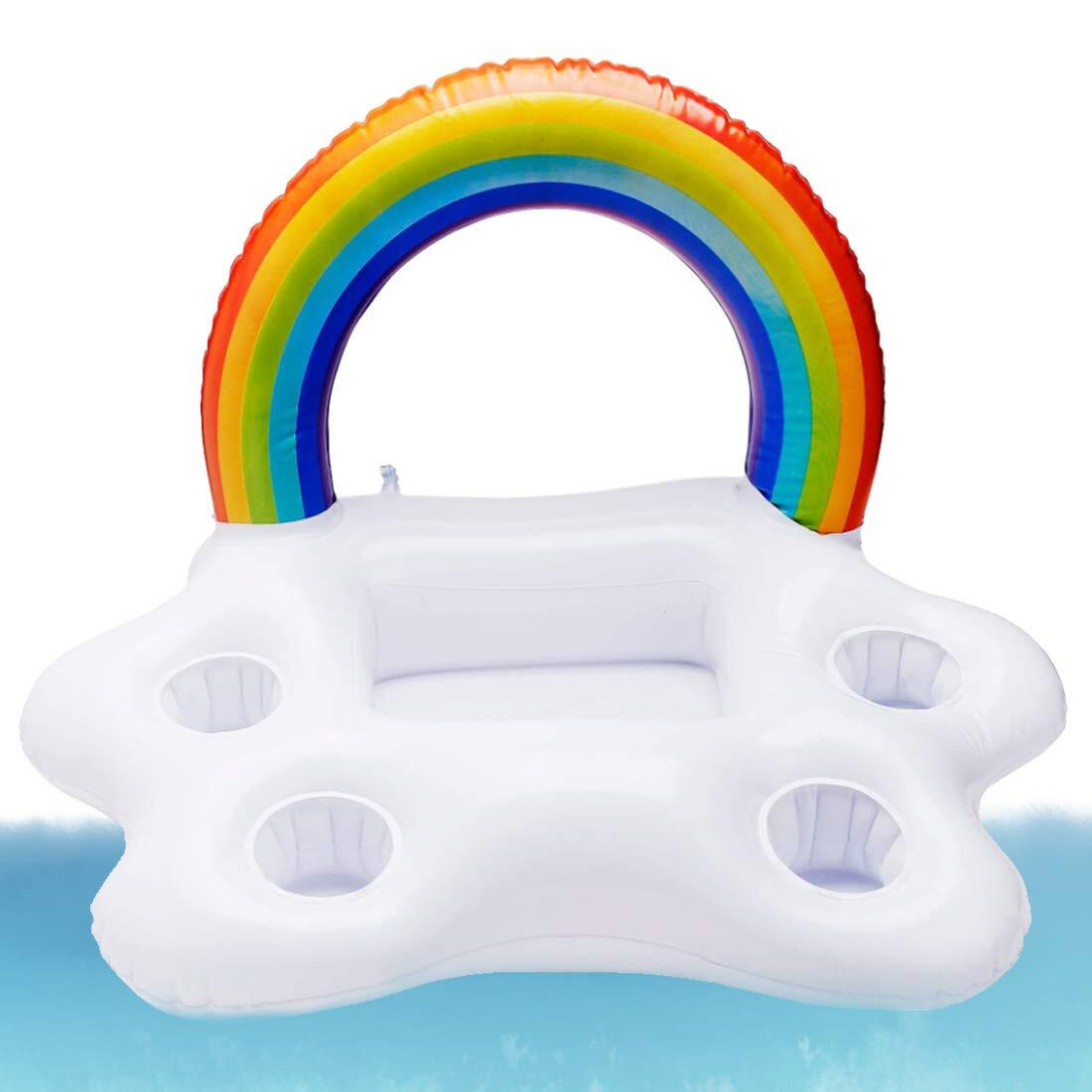 Rainbow Ice Pool Float Cup Drink Holder For Swimming Pool Water Party