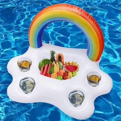 Rainbow Ice Pool Float Cup Drink Holder For Swimming Pool Water Party