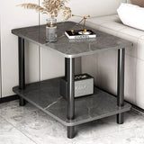 Bedside Table Marble Rectangle Sofa Side Table (Grey)