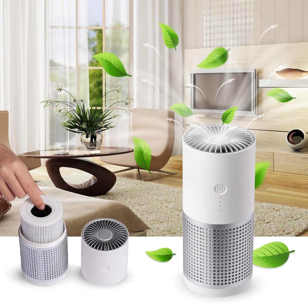 Air Purifier Ioniser Purifying Filter System Car Home Portable