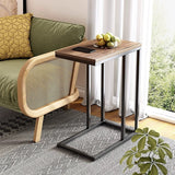 Modern Side Table Wooden End Table Bedside Sofa Table (Oak)