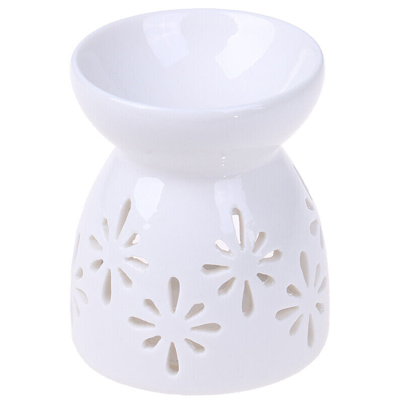 Wax Warmer Oil Burner Tealight Candle Ceramic Holder Beautiful White