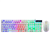 RGB Mechanical Wired Gaming Keyboard Mouse Set D290 Combo Shipadoo (White)