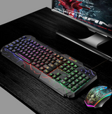 RGB Mechanical Wired Gaming Keyboard Mouse Set D620 Combo Shipadoo (Black)