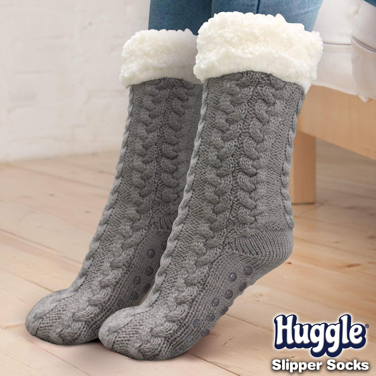 Huggle Socks Slipper Socks Grey