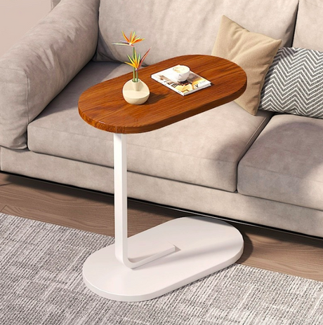 Corbin Side Table Wooden End Table Bedside Sofa Table (White & Light Oak)