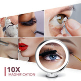 Dimmable Flexi Mirror LED 10x Magnifying Touch Sensor Bathroom Suction Cup