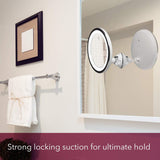 Dimmable Flexi Mirror LED 10x Magnifying Touch Sensor Bathroom Suction Cup