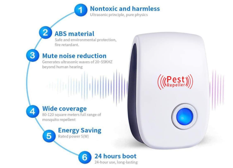 1x Ultrasonic Pest Reject Pest Repeller Electronic Rodent Control (1 Pack)