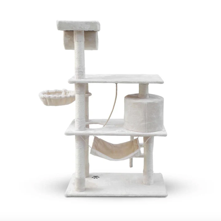 Cat Climbing Frame Tree Bed Scratch Post Large 141cm (Beige)