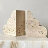 Travertine Natural Stone Bookends Beige Book Holders Set