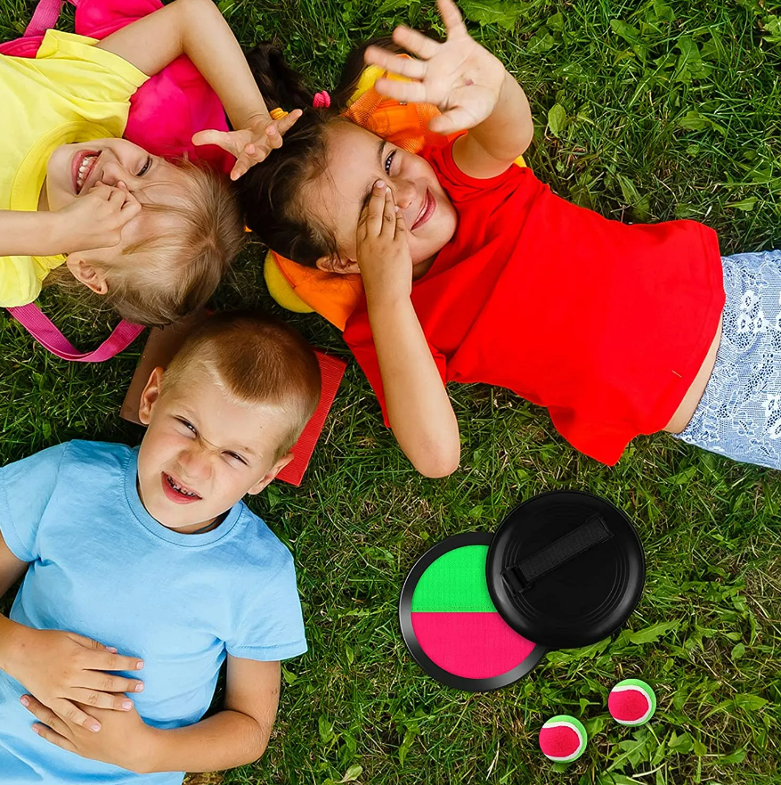 Outdoor Velcro Ball Game Toss Catch Family Set With Paddles & Ball