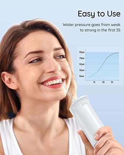 Tooth Flosser Water Jet Cordless Flossing Pulse Pod Device