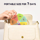 Rainbow Pill Box Storage Carrier Organiser Case 7 Day Portable