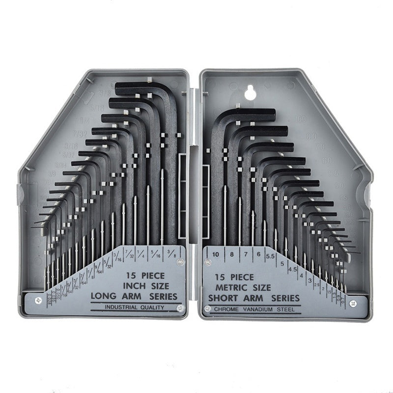 30PC Metric Imperial L Keys Hex Key Set Allen Wrench Allen Key Set Industrial Quality Chrome Steel