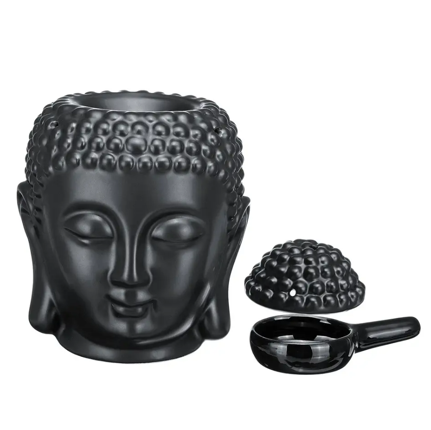 Essential Oil Burner Tealight Candle Buddha Ceramic Holder With Spoon