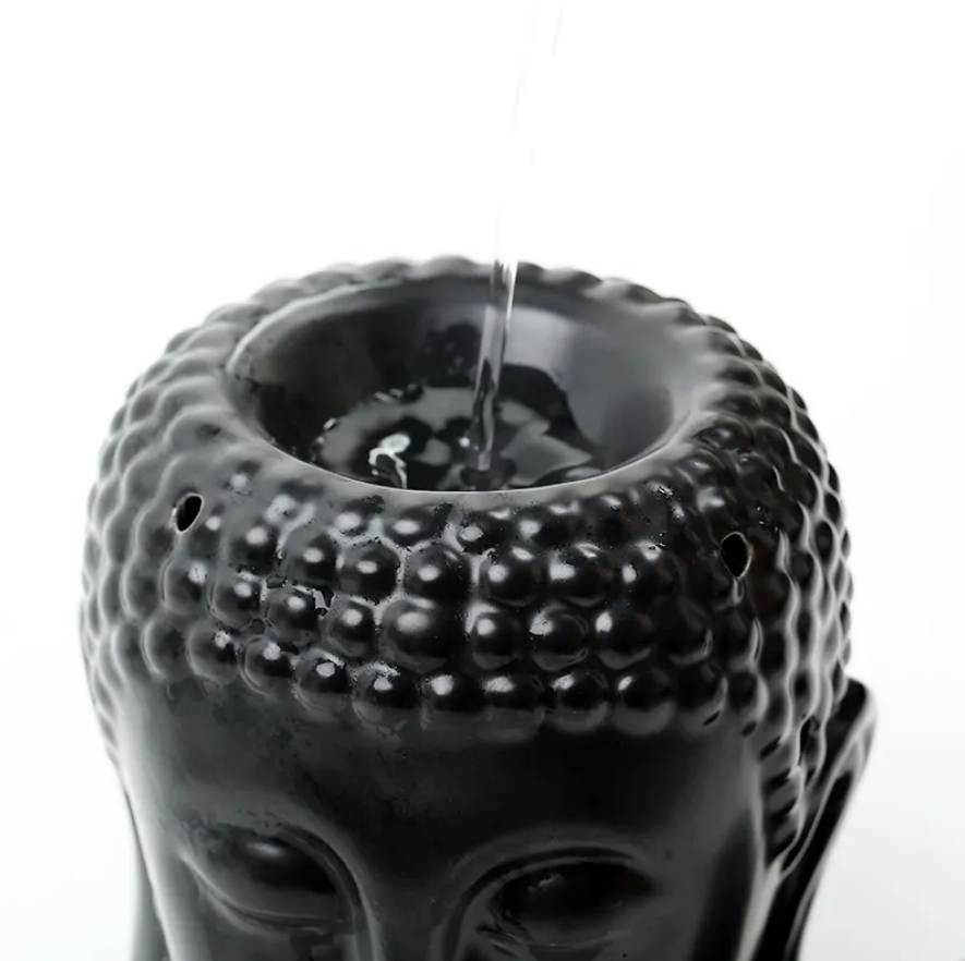 Essential Oil Burner Tealight Candle Buddha Ceramic Holder With Spoon