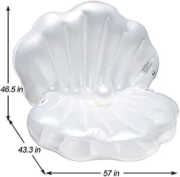 Sea Shell Pool Float Inflatable Giant Clam Shell With Pearl Ball