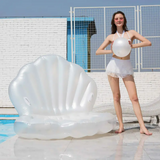 Sea Shell Pool Float Inflatable Giant Clam Shell With Pearl Ball