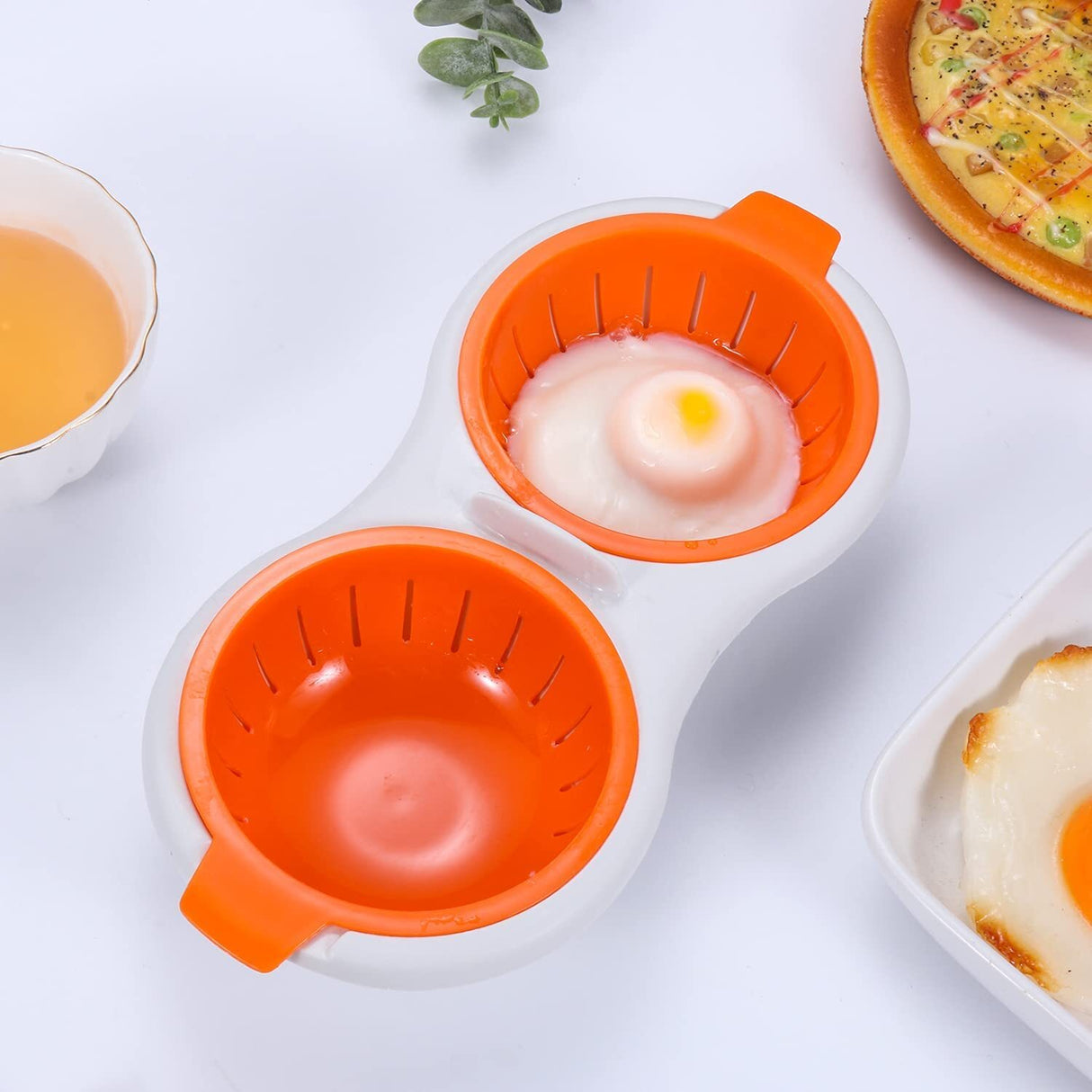 Microwave Egg Cooker Double Egg Steamer Oven Boiler Poacher