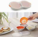 Microwave Egg Cooker Double Egg Steamer Oven Boiler Poacher