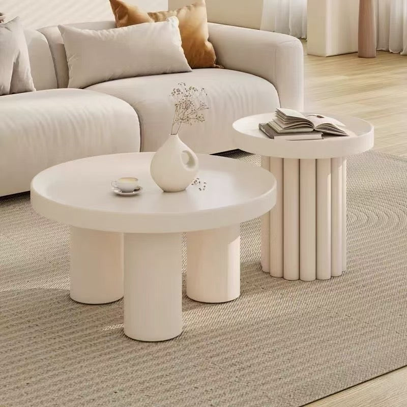 Pillar Side Table Fluted Drum Round Table